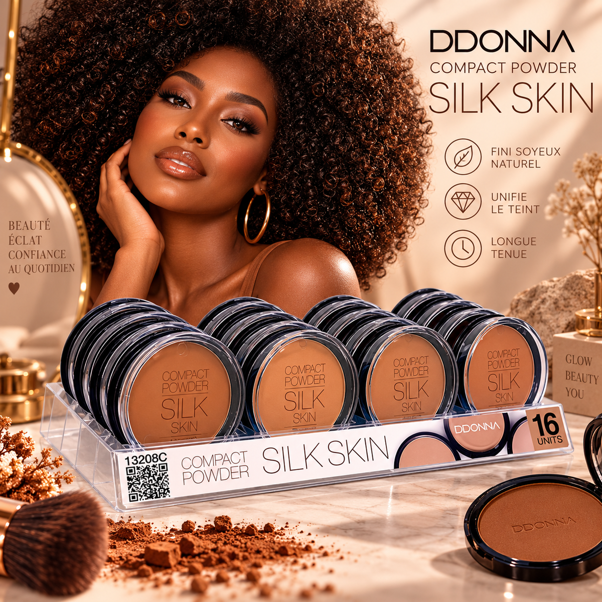 Lot de 16 Pièces - Poudre Afro Silk Skin Seconde Peau - 13208C - D’Donna
