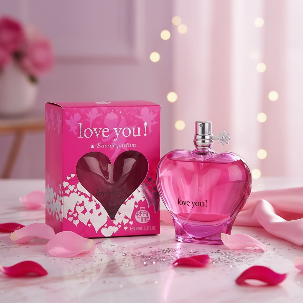Lot de 6 pièces - parfum Love you pink 100ml - Real time