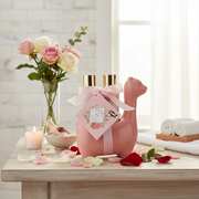 Lot de 3 - Coffret Bain & Corps Rose – Gel Douche & Lotion Corps Gloss - 2 x 90 ml avec Panthère Rose Décoratif 🌹🦩