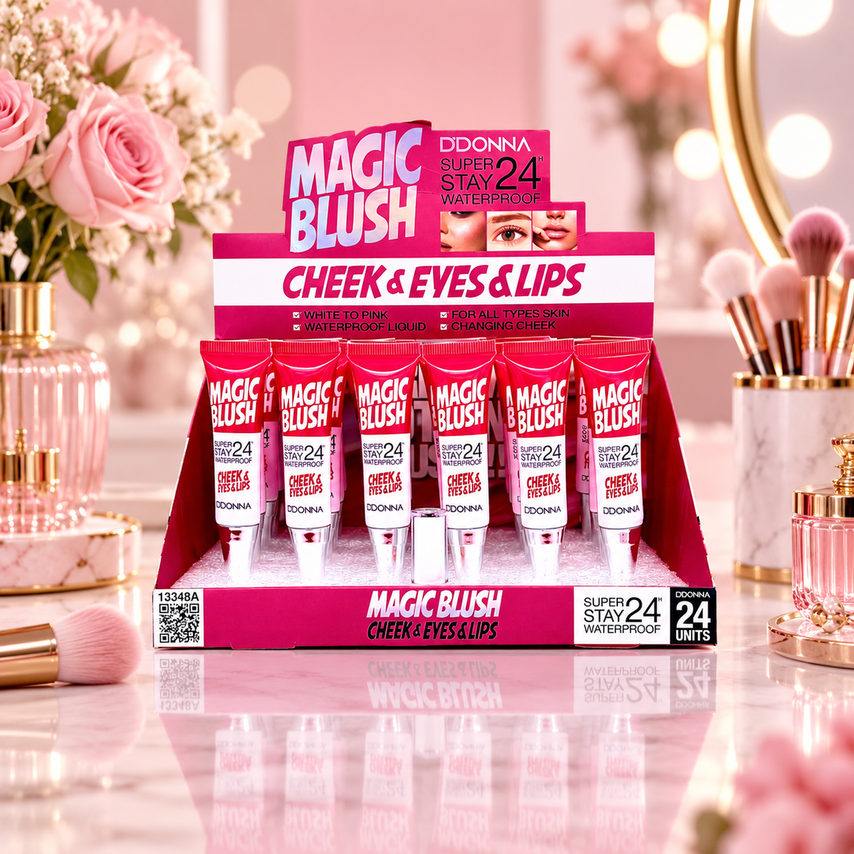 Lot de 24 Pièces - Magic Blush D’Donna – Blush Liquide Magique 3-en-1 Waterproof 24H – D'Donna