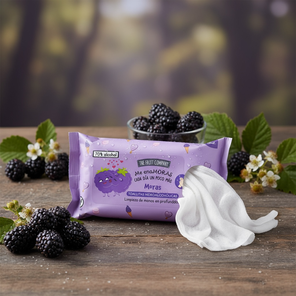 Pack of 12 - Multi-Purpose Wipes, Blackberry Scent - The Fruit Company