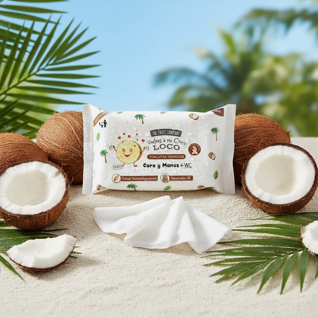 Pack of 12 - Multi-Purpose Coconut Scented Wipes - The Fruit Company