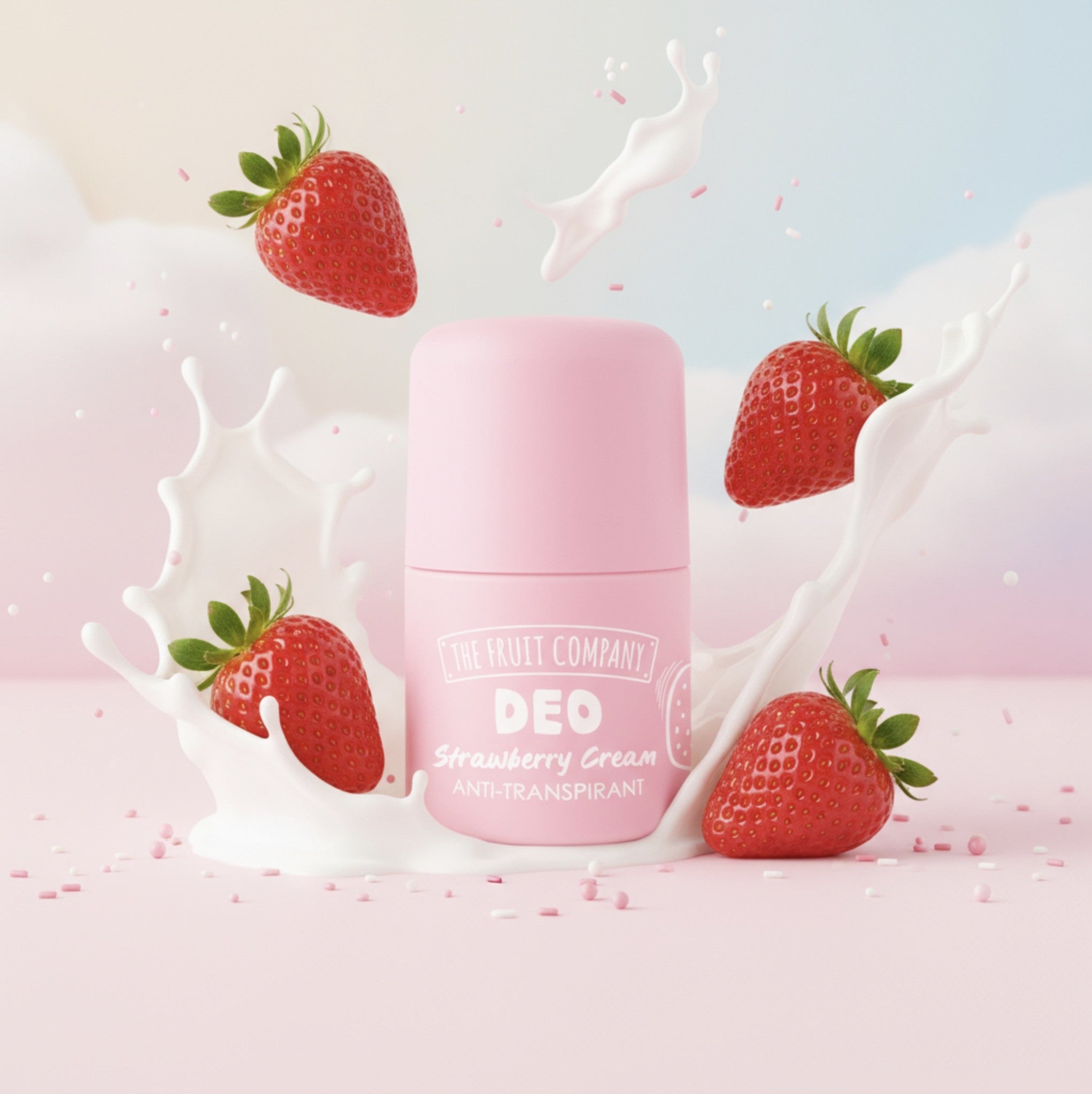 Lot de 12 Pièces - Déodorant roll on fraise chantilly - The fruit company