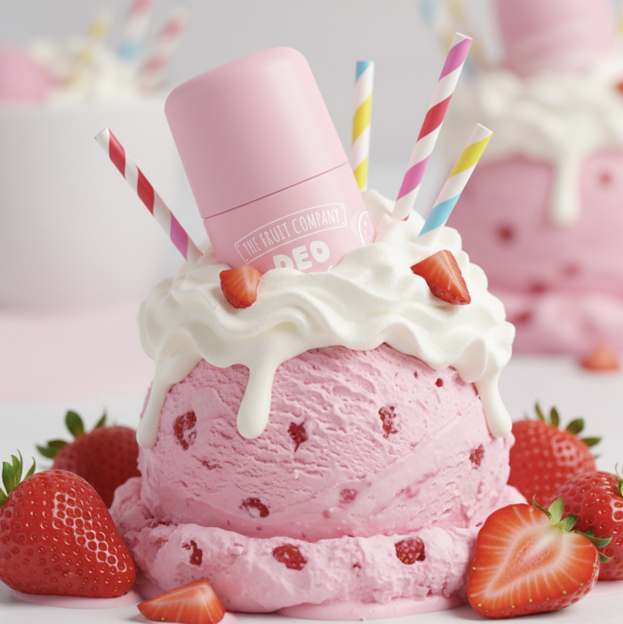 Lot de 12 Pièces - Déodorant roll on fraise chantilly - The fruit company