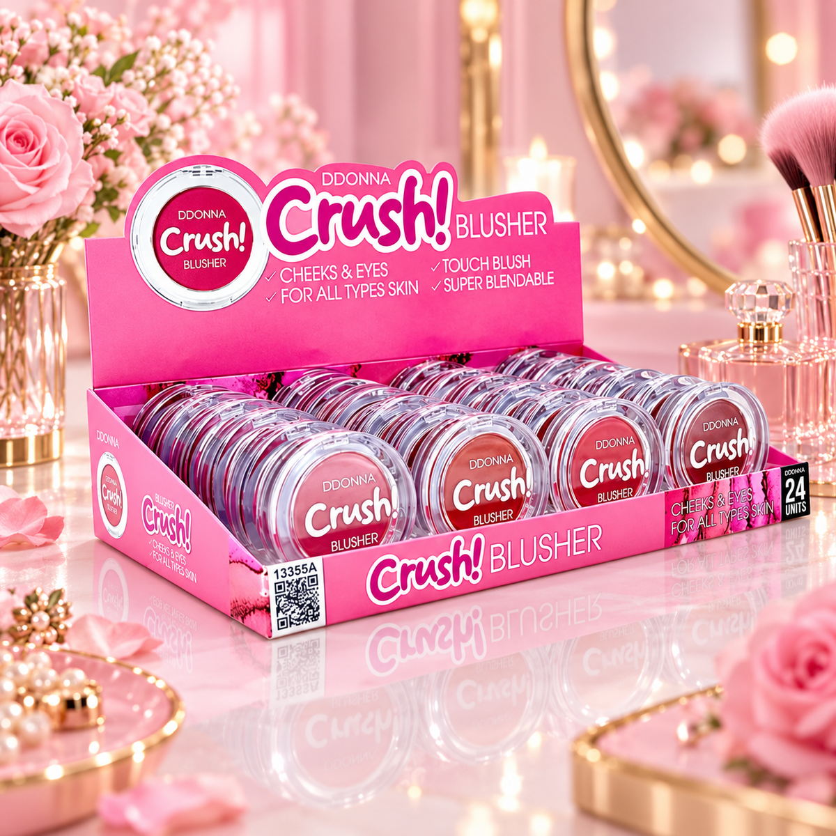 Lot de 24 Pièces - Blush Crush! D’Donna – Blush Compact Joues & Yeux – D'Donna