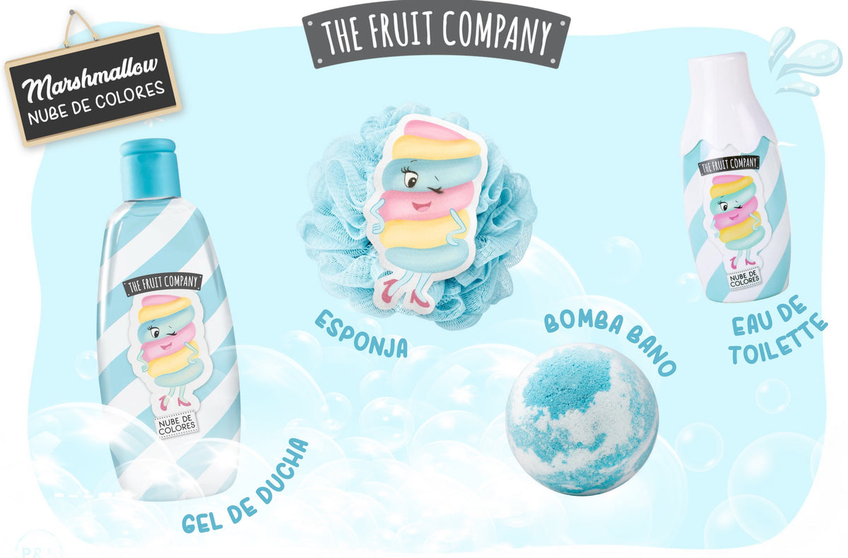 Lot de 3 Coffret - Coffret Noël de Bain 4 pièces Candy Shop Guimauve - The fruit company