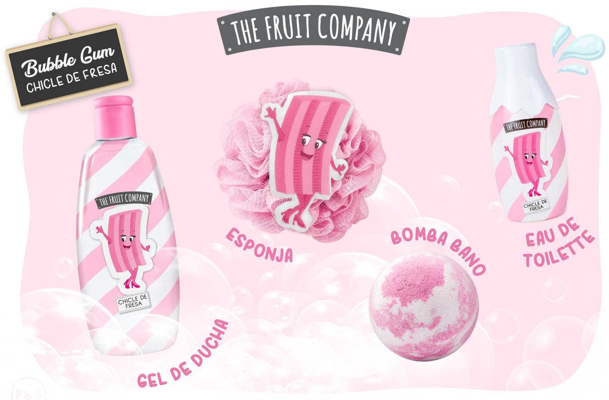Lot de 3 Coffrets - Coffret Noël de Bain 4 pièces Candy Shop Bubble Gum - The fruit company
