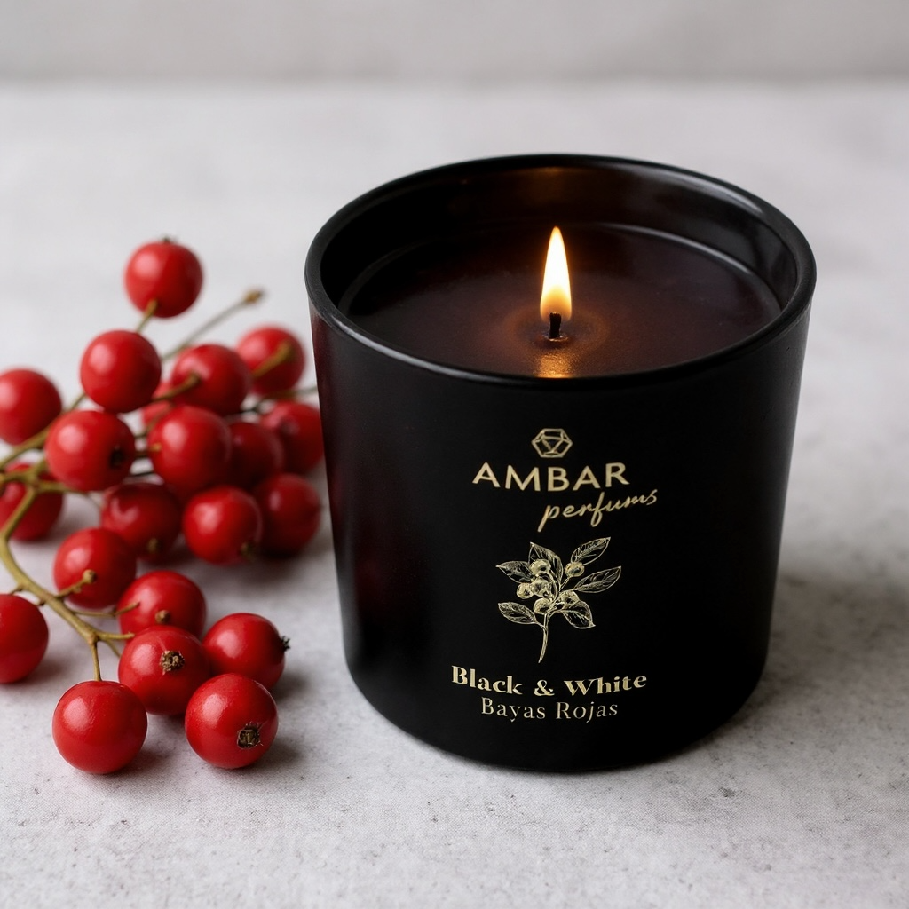 Lot de 8 - Bougie parfumée baies rouge - Ambar