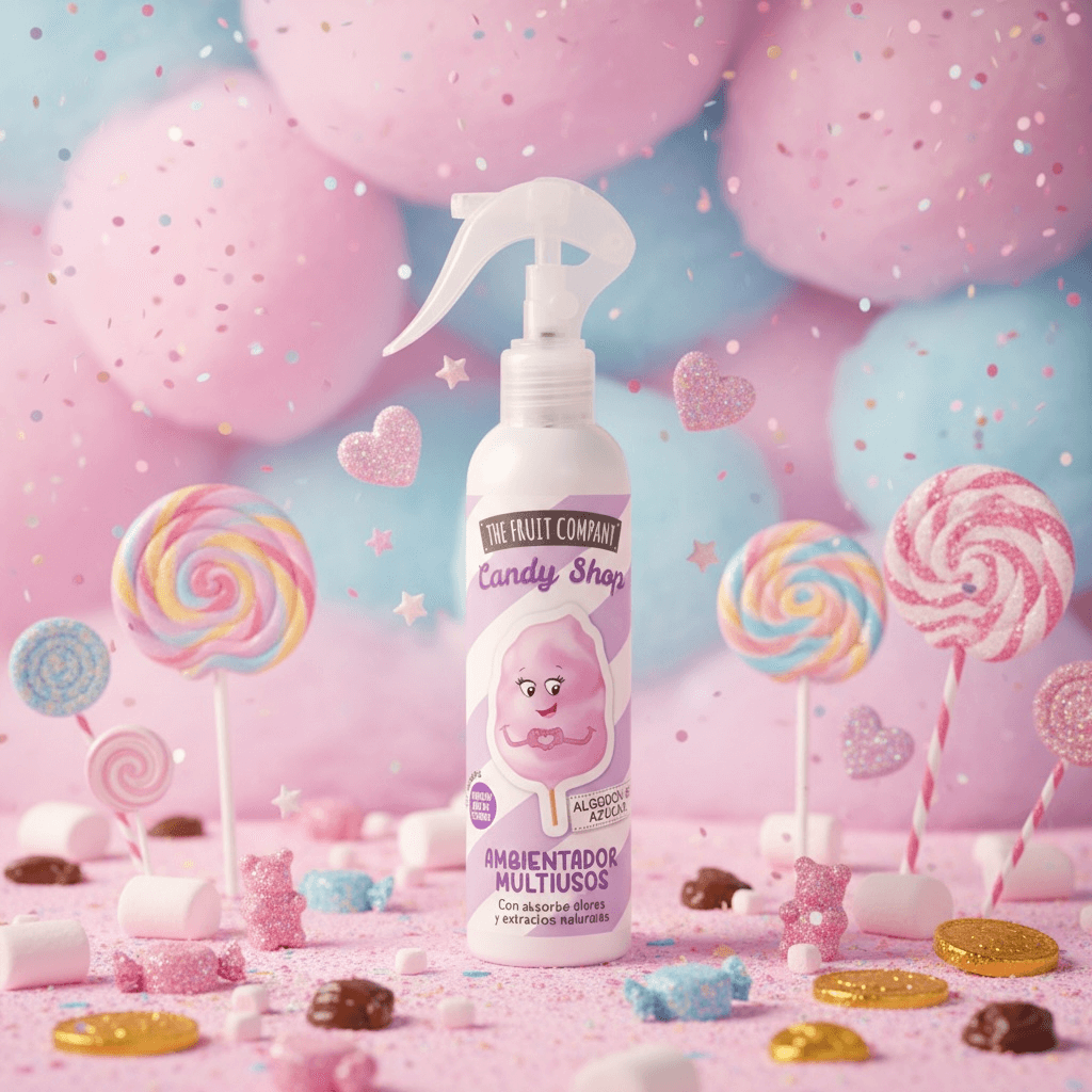 Lot de 6 spray ambiance air et tissu barbe à papa candy shop 200ML -The fruit company