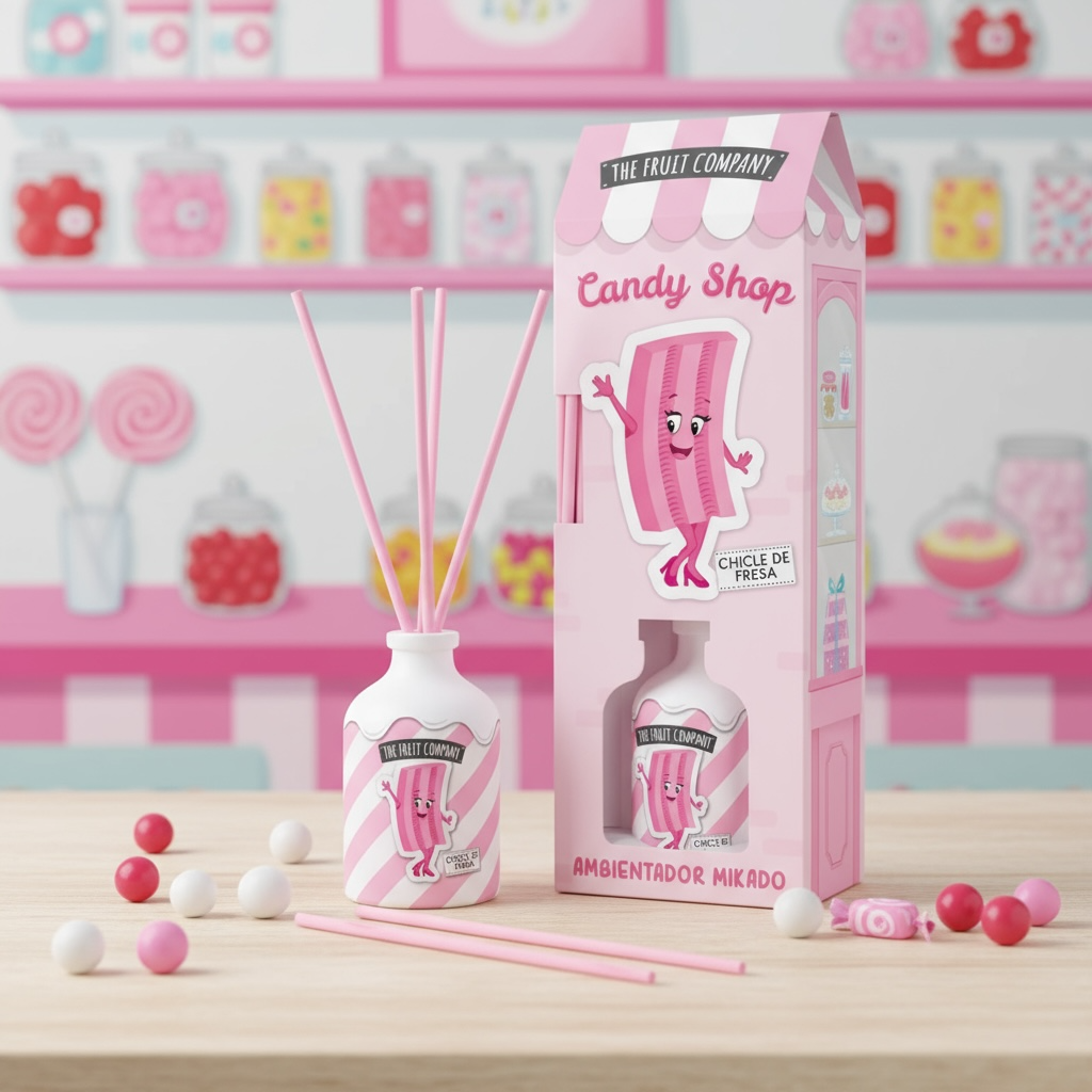 Lot de 6 mikado chewing gum fraise "candy shop" 40ML - The fruit company