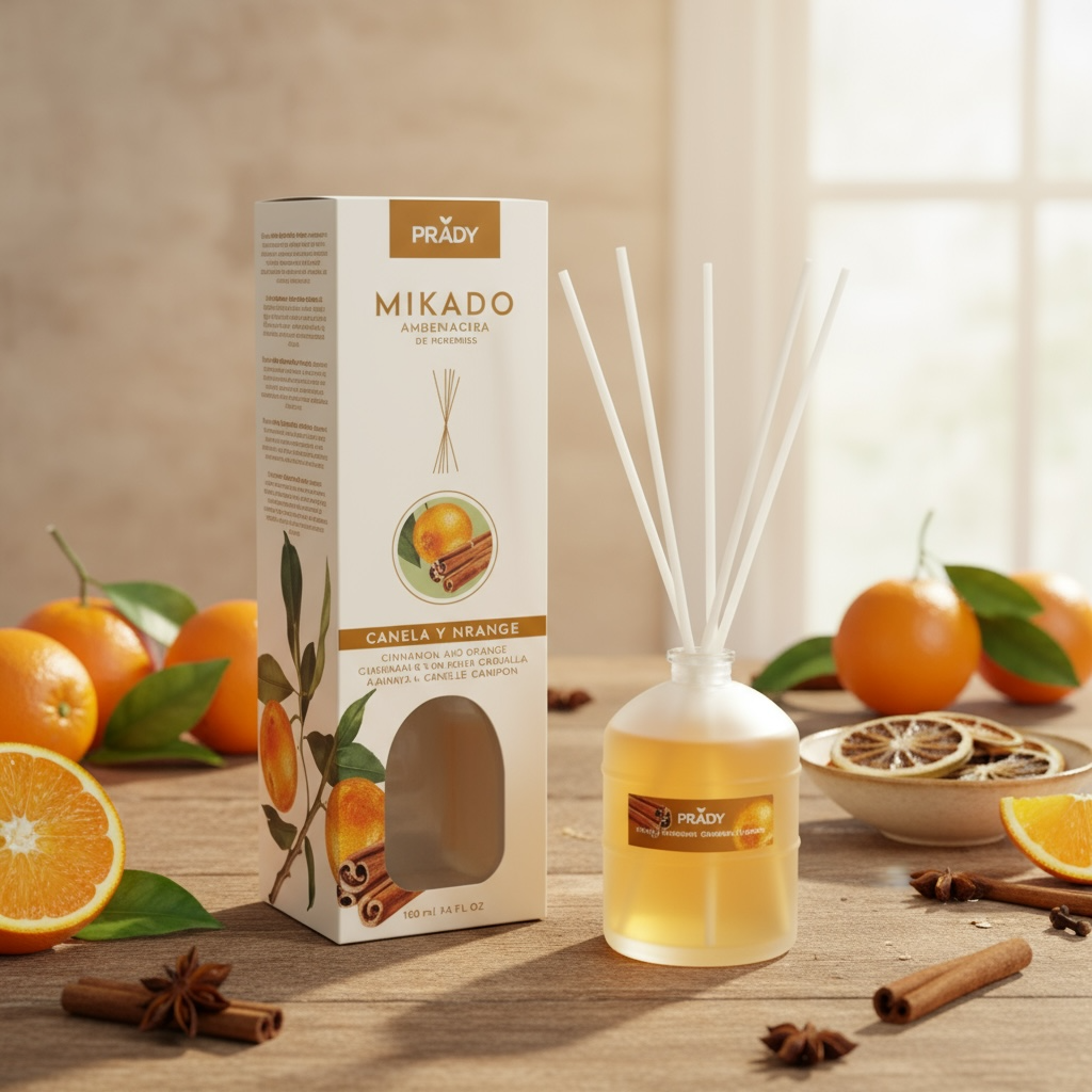 Lot de 6 mikado ambiance cannelle orange 100ML - Prady