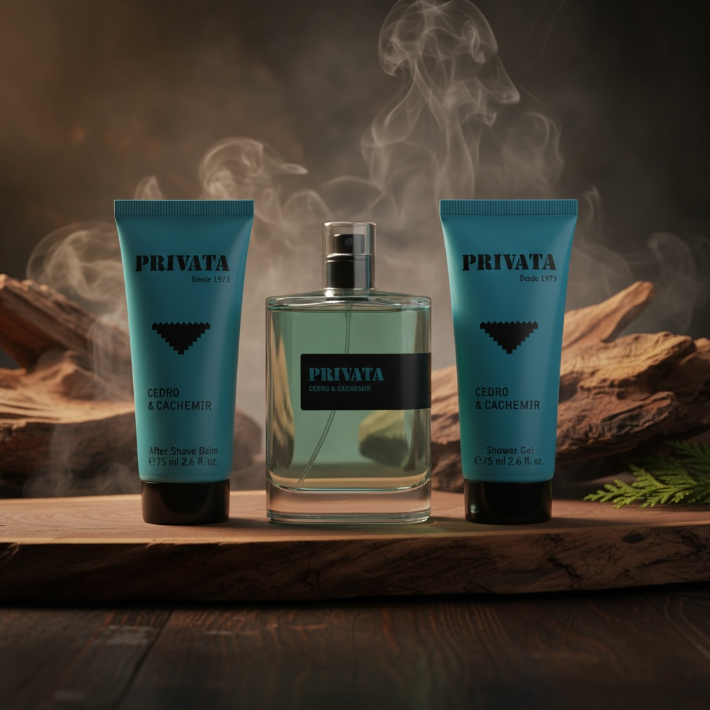 Lot de 1 - Coffret 3 pièces pour homme cèdre & kashmire - Privata