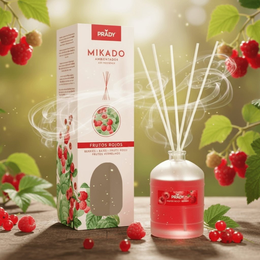 Lot de 6 - Diffuseur mikado fruits rouges 100ml - Prady