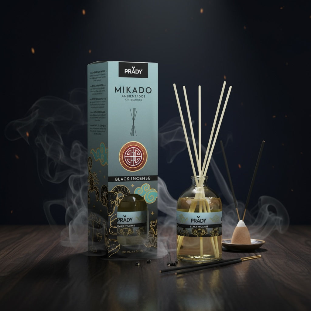 Lot de 6 - Diffuseur mikado black incense 100ml - Prady