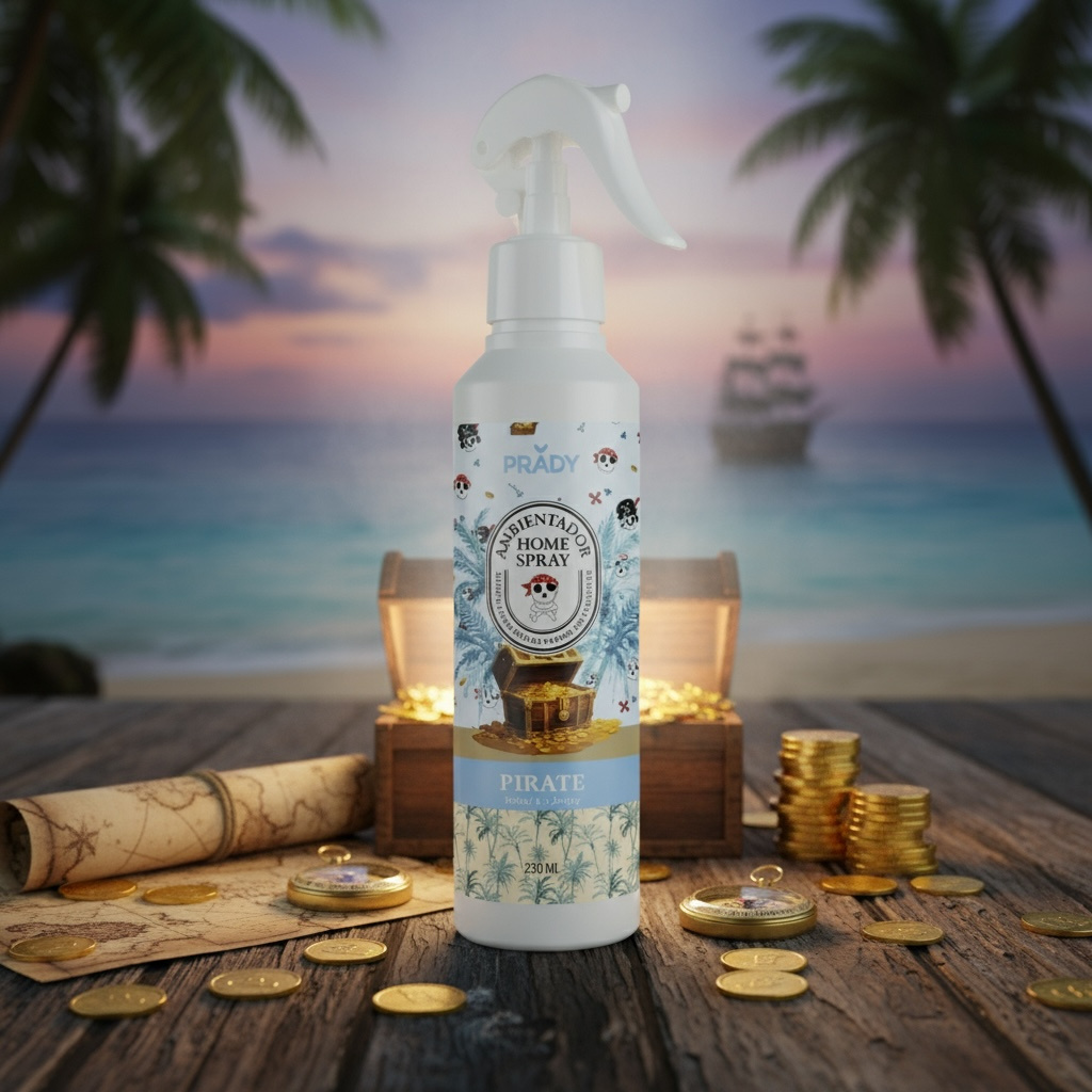 Lot de 6 spray d'ambiance maison, tissu et voiture pirate 220ML - Prady