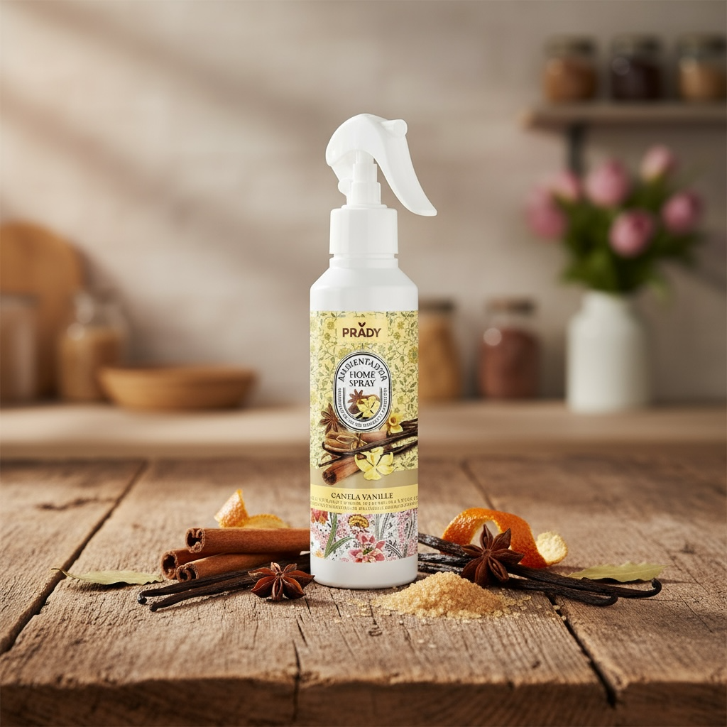 6-Piece Set - Cinnamon and Vanilla Room Spray for Home, Fabric and Car, 220ml - Prady