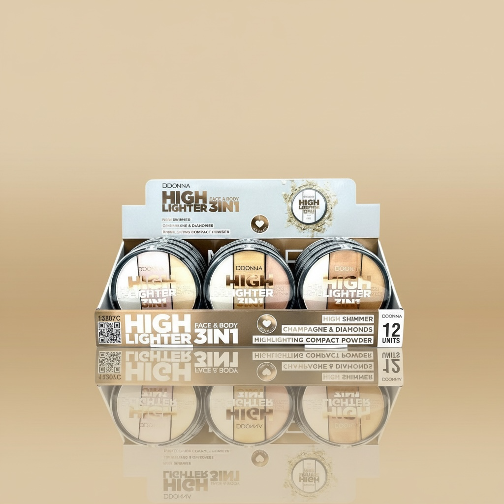 Lot de 12 highlighter 3 en 1 visage et corp d'donna 13307C