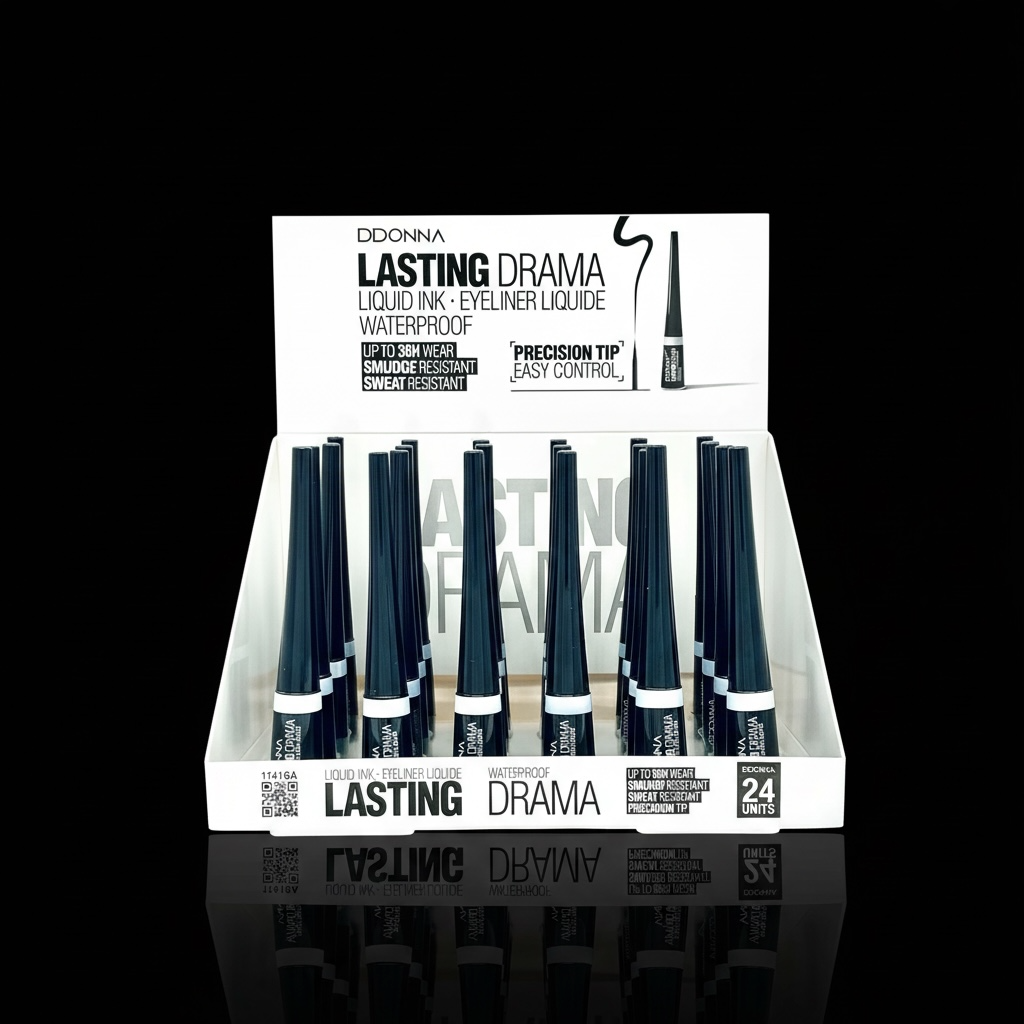 Lot de 24 eyeliner pinceau waterproof drama d'donna 11416/a