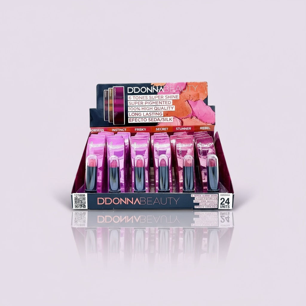 Lot de 24 rouge à lèvres d'donna effet peau 12180B