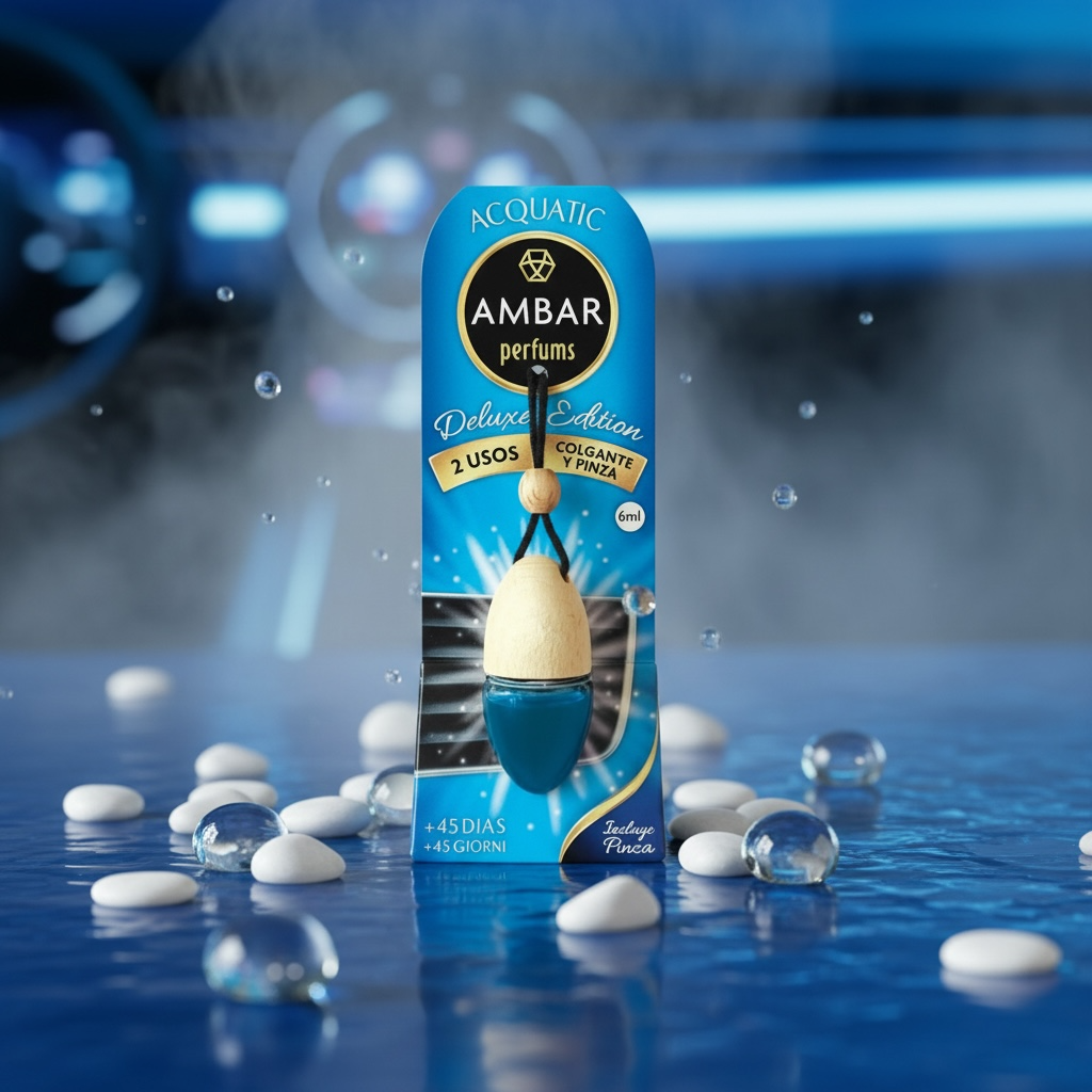 Lot de 14 - Désodorisant voiture aquatic deluxe - Ambar