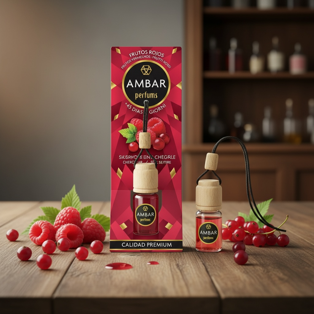 Lot de 14 désodorisant voiture ambar fruits rouges