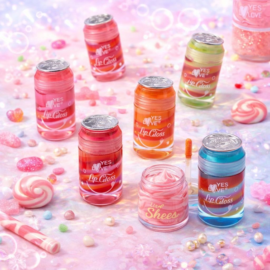 Lot de 24 Pièces - Lip Gloss Multi Couleurs Canettes - Yes Love
