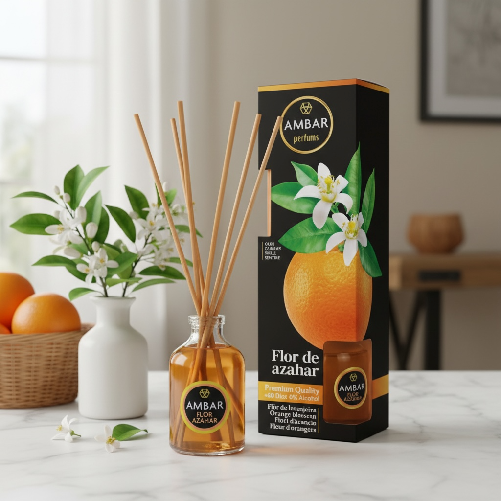 Lot de 12 Pièces - Mikado Diffuseur de Parfum  Fleur d'Oranger 30ML - Ambar