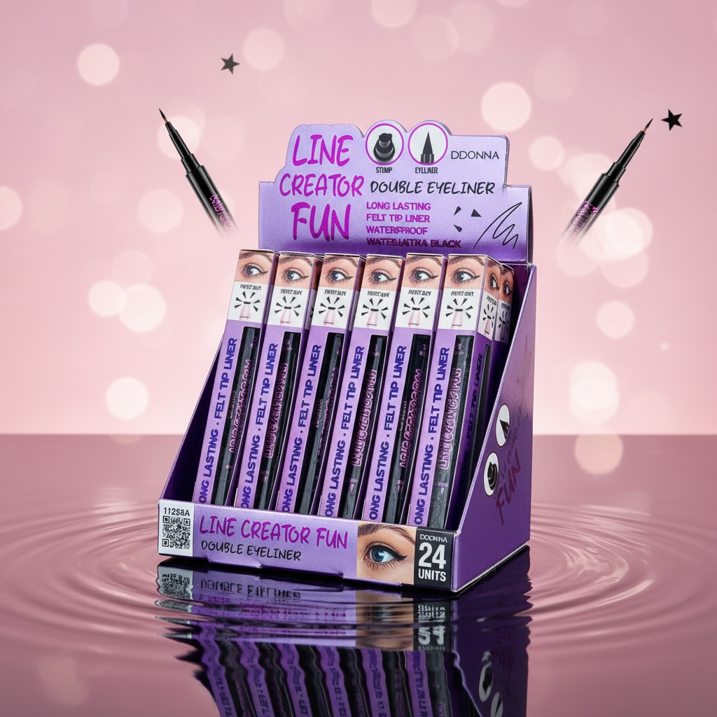 Set of 24 - Felt-tip eyeliner + waterproof & long-lasting stamp - D'donna