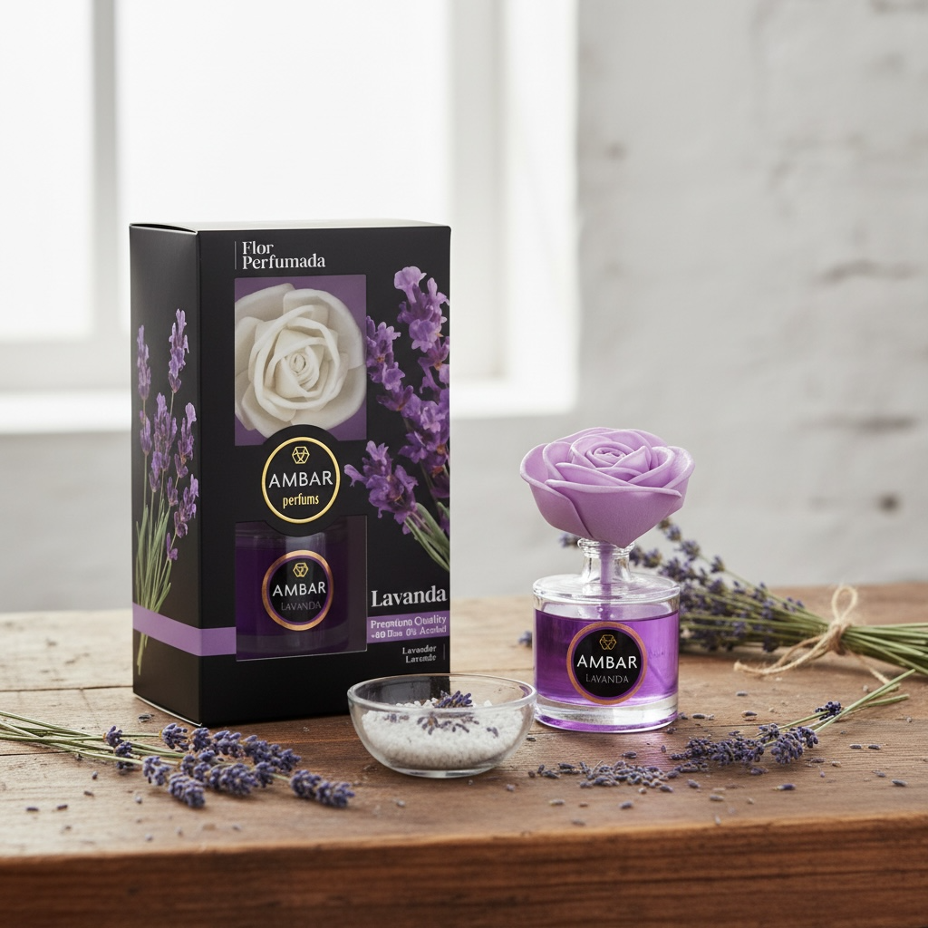 Lot de 5 Pièces - Fleur Diffuseur de Parfum à la Lavande 75ml - Ambar