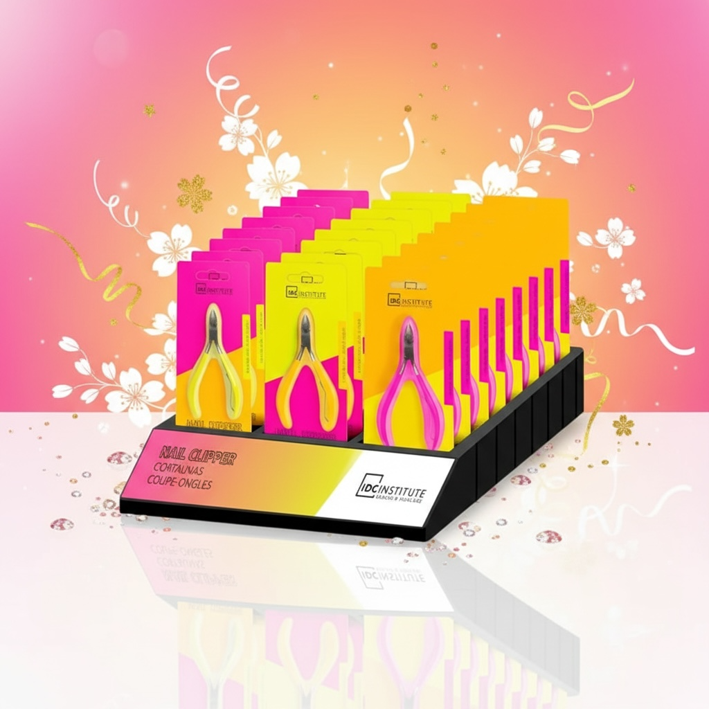 Set of 24 cuticle nippers, "neon" range, IDC Institute 90099