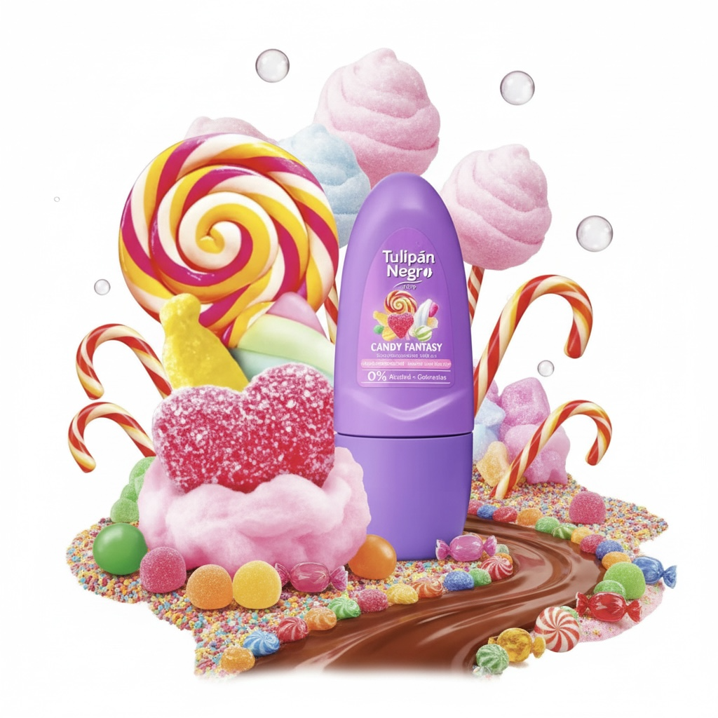 Lot de 6 déodorant roll on candy fantasy tulipan negro