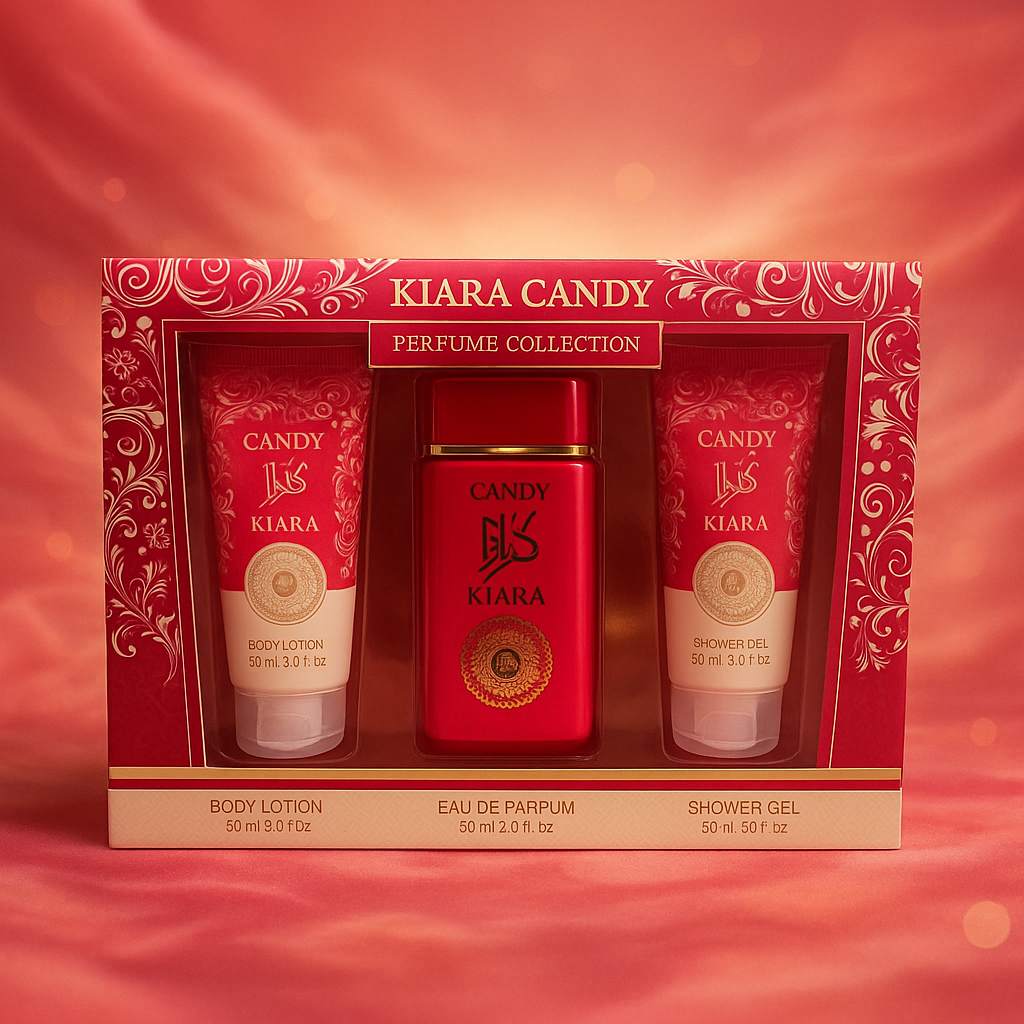Lot de 4 - Coffret bain kiara candy 3 pièces - Fragrance couture