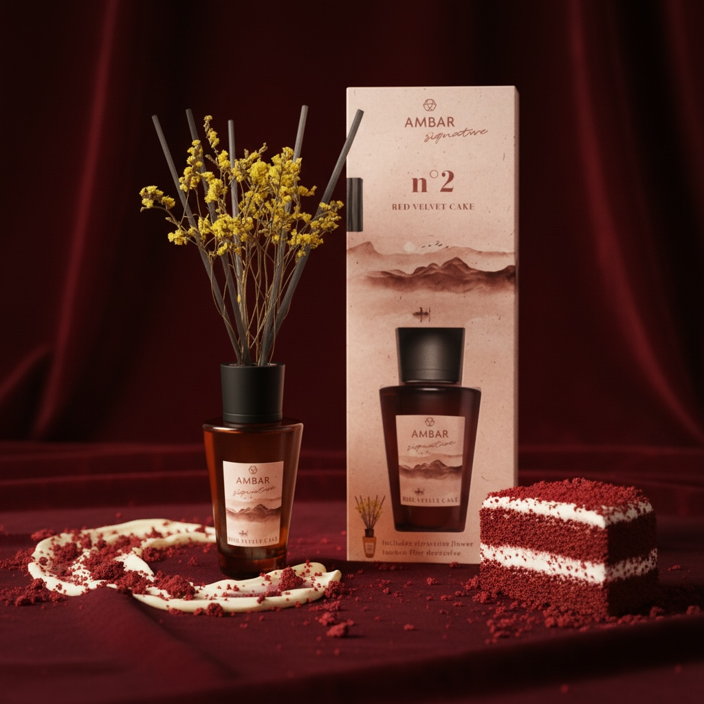 Lot de 8 - Mikado diffuseur d'ambiance "signature" red velvet 85ml - Ambar