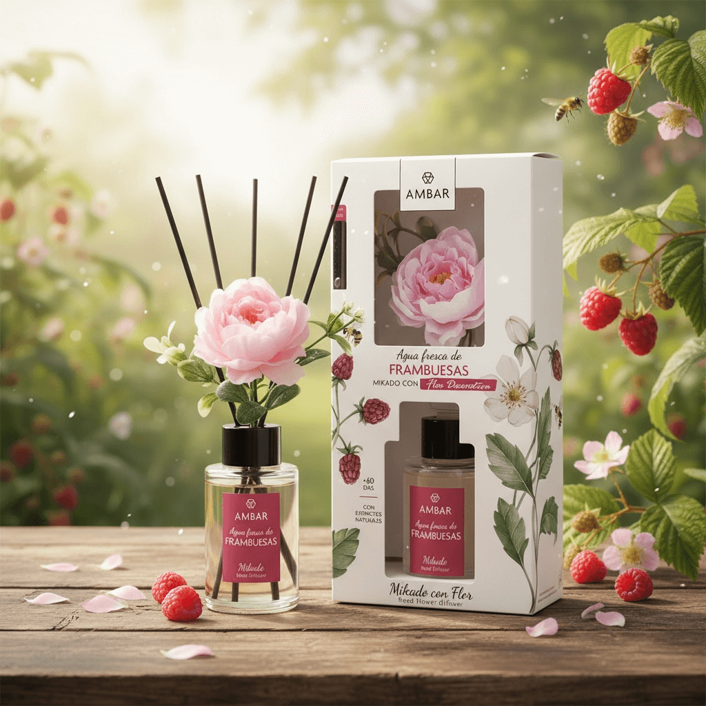 Lot de 5 (2,85 la pièce) - Mikado eau fraîche framboise 75ml - Ambar