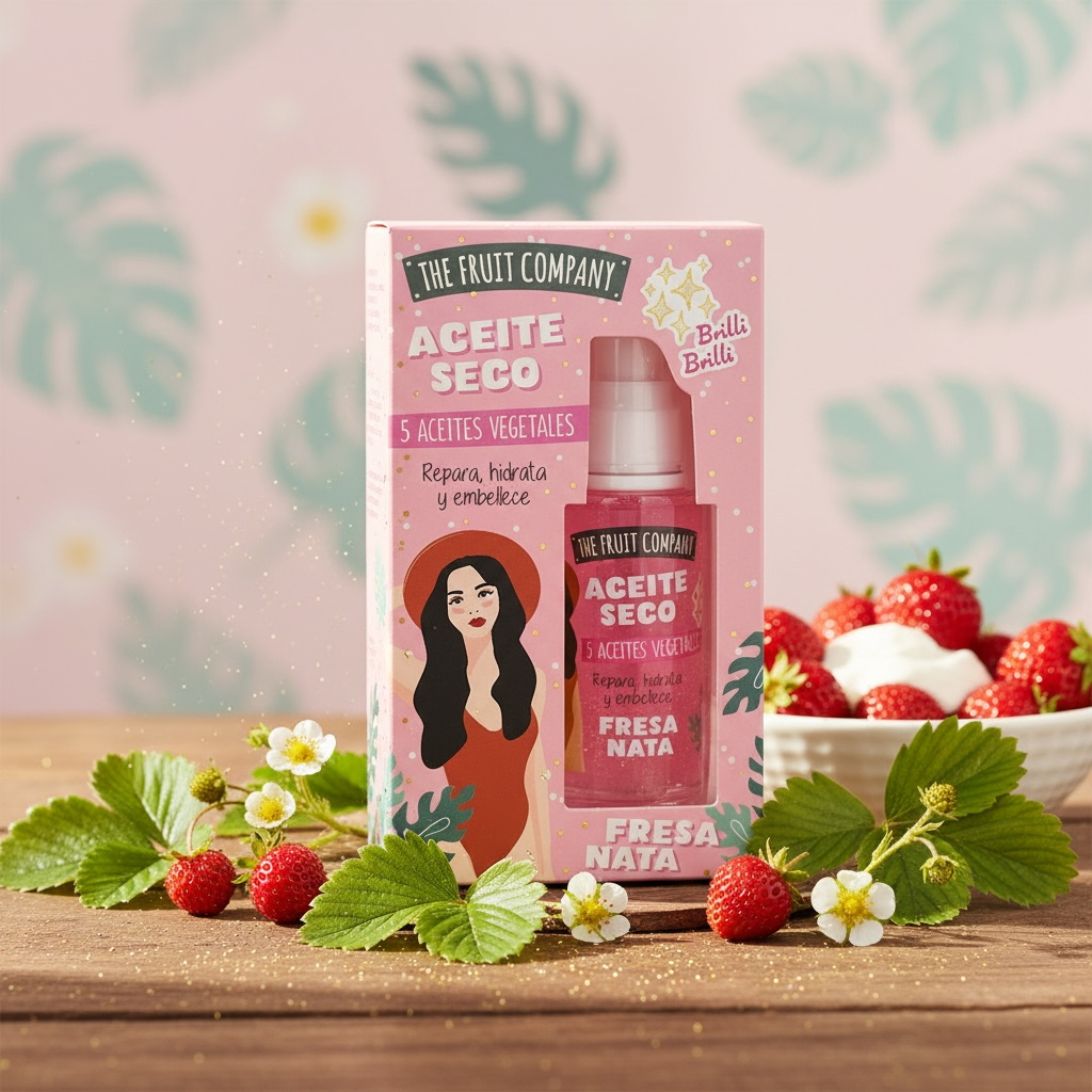 Lot de 12 Pièces -  Huile sèche scintillante Fraise Chantilly - The fruit company