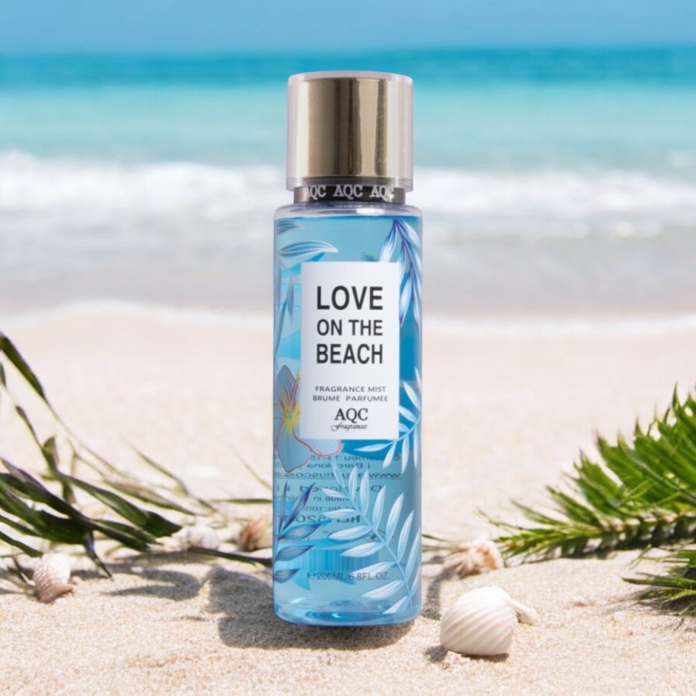 Lot de 6 body mist love on the beach aqc fragrances 200ML 52017