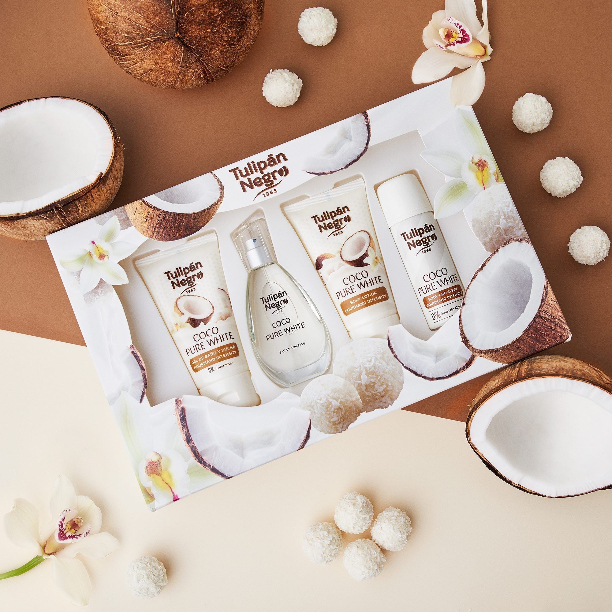 Dernière pièce coffret 4 pièces gourmand coco pure white - Tulipan negro