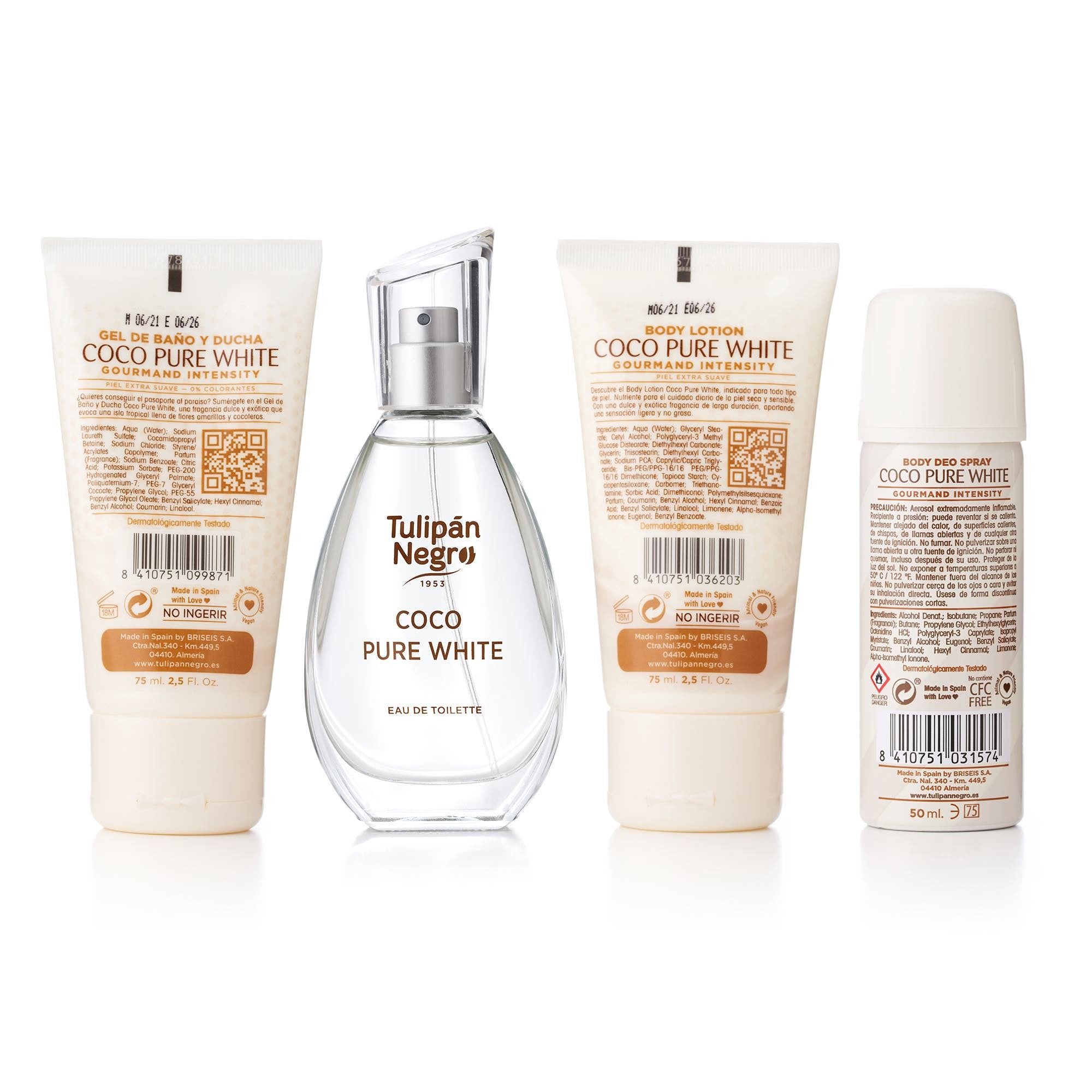 Dernière pièce coffret 4 pièces gourmand coco pure white - Tulipan negro