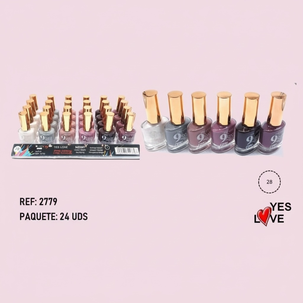 Lot de 24 vernis effet gel 9 jours n°28 - Yes love