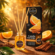 Lot de 12 Pièces - Mikado Diffuseur de Parfum Cannelle Orange 30ml - Ambar