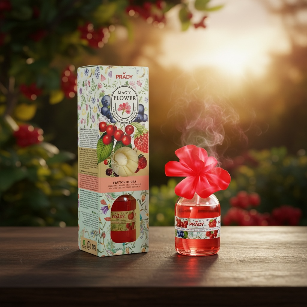 Lot de 6 - Diffuseur magic flower fruits rouge 100ml - Prady