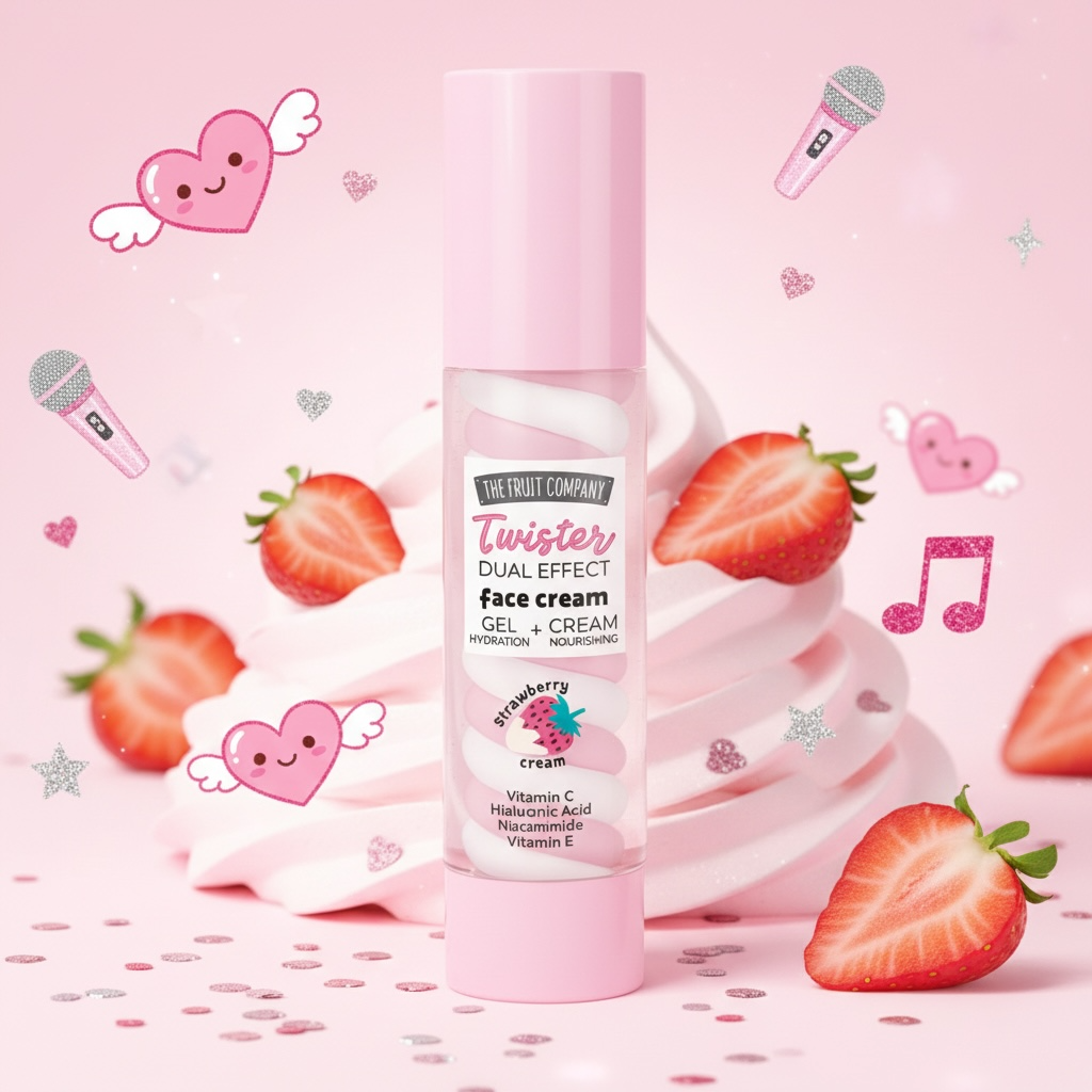 Lot de 12 (2,80 la pièce) - Crème visage twister fraise chantilly dual effect - The fruit company