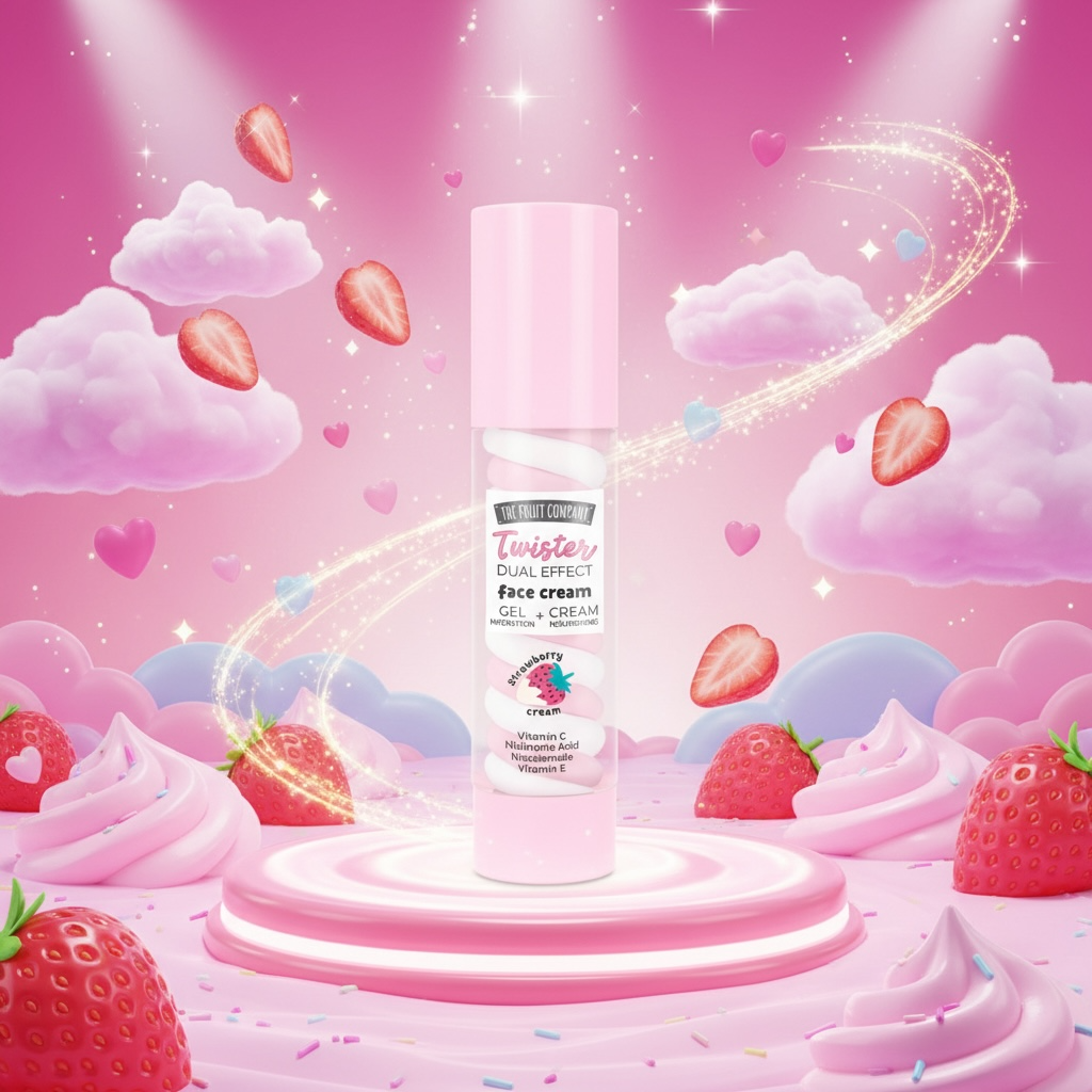 Lot de 12 (2,80 la pièce) - Crème visage twister fraise chantilly dual effect - The fruit company