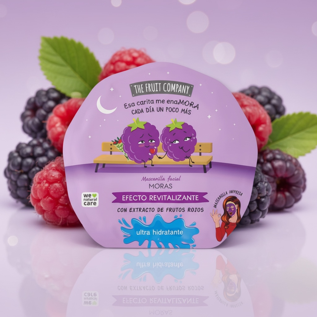 Lot de 12 - Masque visage hydratant à la mûre - The fruit company