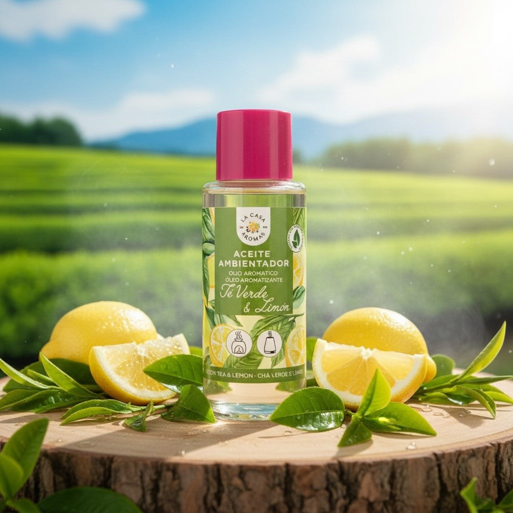 Pack of 12 - Green Tea & Lemon Aromatic Oil 50ml - La casa de los aromas