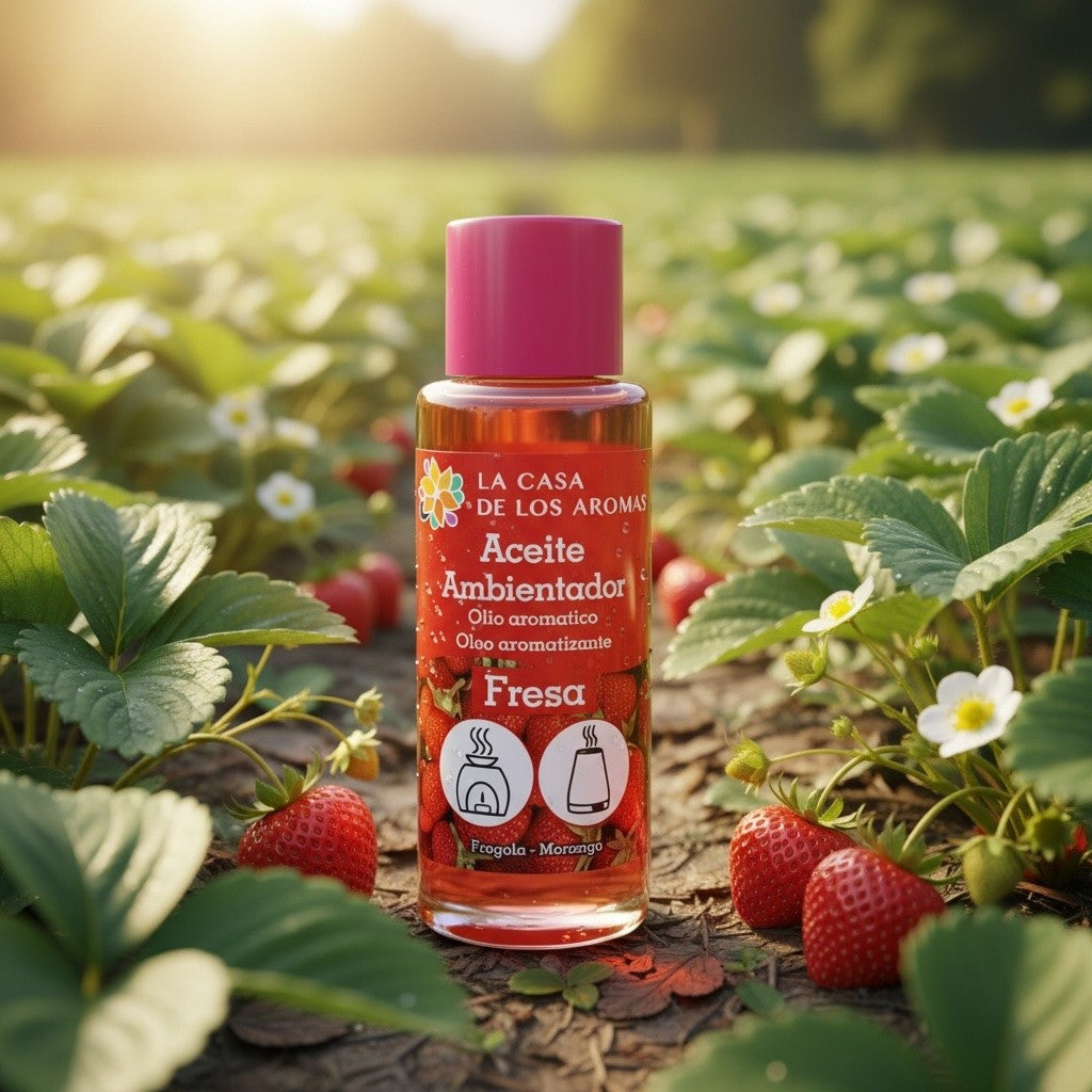 Lot de 12 - Huile aromatique à la fraise 50ml - La casa de los aromas