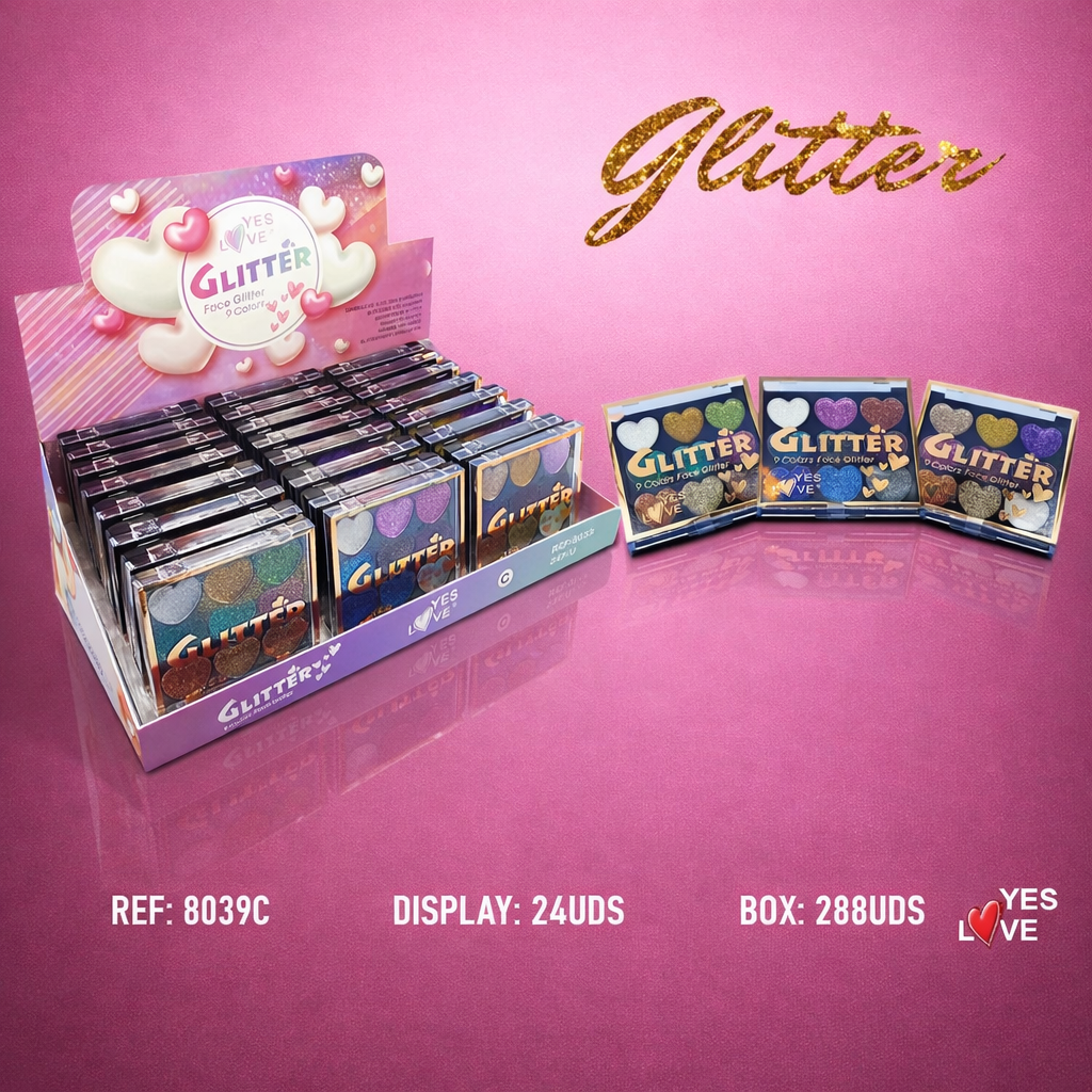 Set of 24 Pieces - Heart Eyeshadows - 8039/c - Yes Love