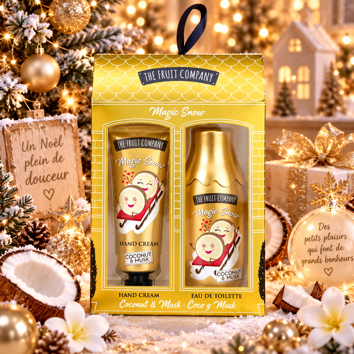 Lot de 8 Set - Coffret de Noël Crème Mains & Parfum "Magic Snow" - The Fruit Company