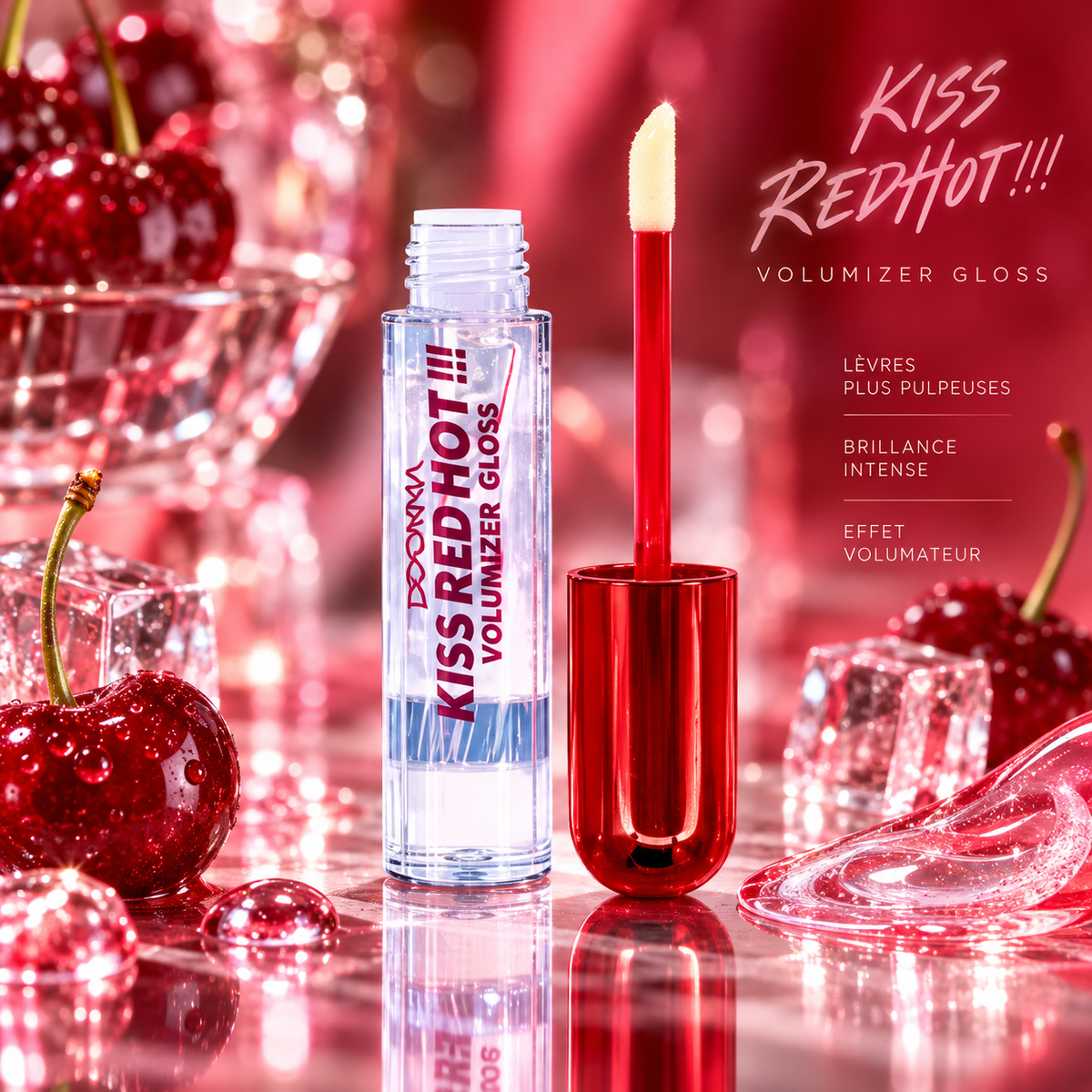 Set of 24 Pieces - Gloss Kiss Red Hot! - 12277A - D'donna