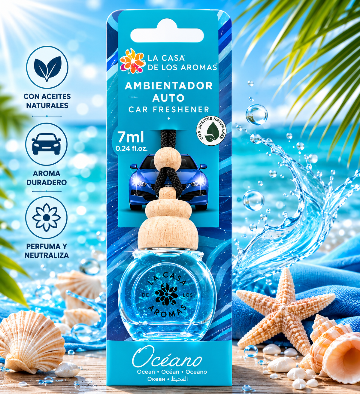Lot de 14 Pièces - Désodorisant Voiture Parfum Océano - Casa de Los Aromas